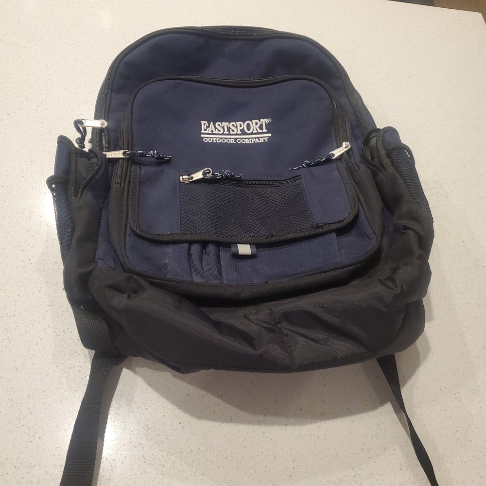 Eastsport Backpack Unisex Large Navy Blue Outdoor Multi-Pocket School Bag